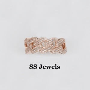 Baguette VVS Moissanite diamante cubano anillo de lujo Bling declaración banda 925 Plata Iced Hip Hop joyería hecha a medida para hombres - Product Image 2