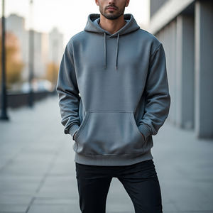 Acid Wash Drop Shoulder Hoodie Men's Pullover Vintage Oversize Stone Wash Hoodie Men Heavyweight 450GSM Acid Wash Hoodie Mens - Product Image 6