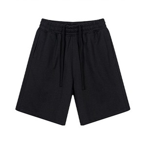 Short pour homme poids lourd avec logo personnalisé Short en coton et polyester mélangé éponge française Short style épissage teint uni - Product Image 3