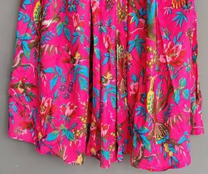 Falda de fiesta india de algodón hecha a mano para mujer rosa transpirable con cintura natural regalo de mujer - Product Image 3