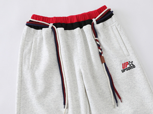 Pantalones Anchos de Mujer UPSOEED, de Forro Polar, Cintura Alta, con Cordón, Ajuste Holgado, Largos, Casuales, Otoñales, con Logotipo Bordado, Color Sólido - Product Image 5