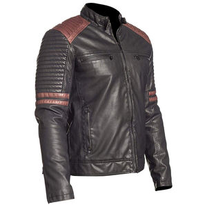 Vêtements pour hommes Veste en cuir à la mode décontractée Meilleure vente Veste en cuir pur pour moto pour vêtements de ville - Product Image 2
