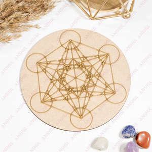 New Arrival Metatron 6" Wooden Board Excellent Quality Best Selling Lightweight Engraved Handcrafted Eco-Friendly <b>Crystal</b> Grid - Product Image 1