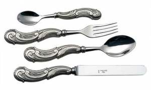 <b>Mirror</b> Stainless Steel Wedding Spoon Leaf Design Engraved Eco-Friendly Long Handle <b>Tabletop</b> Wedding Spoon Fork Set Kitchenware - Product Image 2