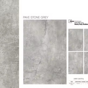 Usine directe Heavy Duty 20mm Porcelaine Carrelages de sol extérieur Mat 5mm Allée Parking Villas Tailles 300x300 600x1200 Disponible - Product Image 1