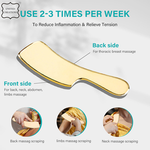 Vente chaude Grand Cuivre Guasha Masseur En Forme De Couteau Visage Outil Logo Personnalisé Anti-Rides En Laiton Gua Sha Outil Peau Complète Du Corps Ferme - Product Image 4