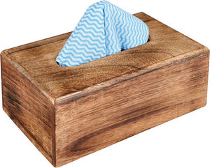 Boîte à mouchoirs en bois de manguier de style classique avec vernis naturel - Product Image 1