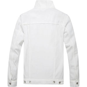 Wholesale <b>men</b> Autumn Outerwear Premium Ripped Denim Jean White Jean Jacket for <b>Men</b> - Product Image 4