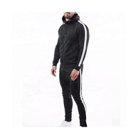 Ensemble de survêtement décontracté d'hiver personnalisé OEM, respirant, deux pièces, veste courte zippée, mélange coton-polyester, coupe-vent