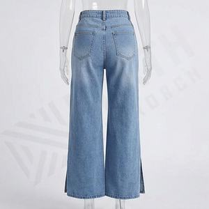 Pantalones Vaqueros Largos con Corte Lateral para Mujer al por Mayor, Logotipo Personalizado, Mejor Calidad, Color Personalizado, Pantalones Vaqueros Sexys de Moda Casual - Product Image 2