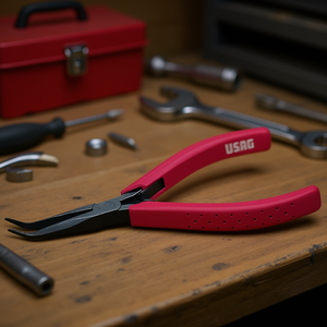 Usag Half-Round <b>Long</b> Tapering <b>Nose</b> Pliers Jaws Bent to 45 Degree for Various Tasks - Product Image 3