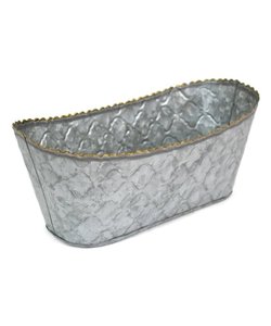 Maceta decorativa tinas para jardín/césped y Patio maceta galvanizada Natural forma OBLONG maceta y maceta de hierro de Metal martillado - Product Image 6