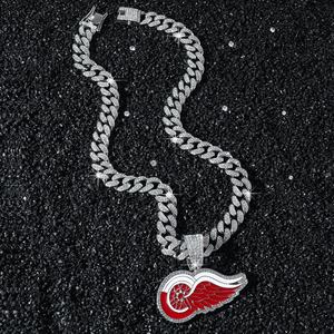 จี้เหรียญรางวัลทีมดีทรอยต์เรดวิงส์ ขายดี ดีไซน์ส่วนตัว เงินแท้ ประดับโมอิสซาไนต์ สไตล์ฮิปฮอป ของสะสมสำหรับแฟนกีฬา ของขวัญ - Product Image 4