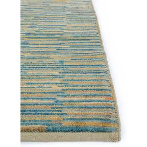 Tapis en laine noué à la main Nuray Blue, motif abstrait, tapis de salon, tapis rectangulaire pour couloir, tapis de chambre à coucher en patchwork - Pae-343 - Product Image 4
