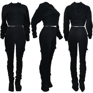 ชุดเสื้อฮู้ดลำลองสำหรับผู้หญิงเสื้อครอปมีฮู้ดลำลองไซส์ใหญ่พิเศษสำหรับฤดูหนาว - Product Image 6