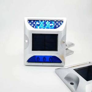 Borne routière LED blanche, lumière d'avertissement, résistante aux intempéries, en aluminium, montage au sol solaire, marquage routier, IP68, marqueur de voie d'accès, visibilité de 800 m - Product Image 6