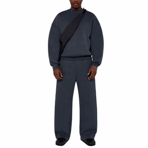 Pantalones de chándal acampanados de rizo francés personalizados para hombre, pantalones de chándal de algodón de pierna ancha con dobladillo crudo, estilo informal medio - Product Image 2