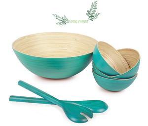 Bol et cuillère à succion en bambou naturel en vrac pour enfants/bol à fruits en bambou filé fait d'Eco2go Vietnam avec du bambou de haute qualité - Product Image 2