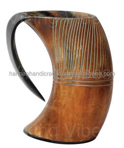 Mug en corne de buffle style rustique, personnalisable avec logo, idéal pour cadeaux ou souvenirs, pour bière, ale ou café, vente en gros - Product Image 5