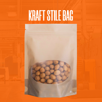 Sac en papier kraft avec fenêtre transparente Emballage haute barrière de qualité alimentaire avec joint hermétique
