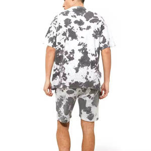 Transpirable nueva llegada 2025 conjunto corto de lavado ácido para hombres ropa informal de cuello redondo conjunto corto de lavado ácido duradero para hombres - Product Image 2