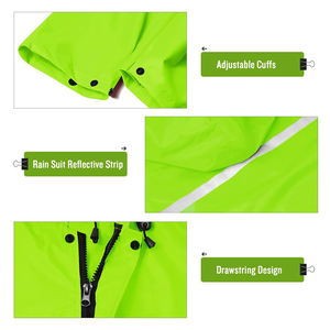 Imperméable réfléchissant long d'approvisionnement d'usine imperméable avec des vestes de pluie légères de revêtement - Product Image 6