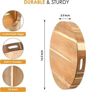 Venta caliente Bandeja para servir alimentos al mejor precio al por mayor Mango Madera Material ecológico Restaurante de madera Comida Bandejas para servir profundas - Product Image 2
