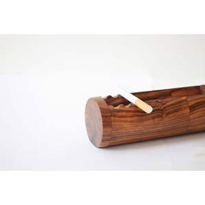 Élégant cendrier en bois finition lisse bol rond porte-tuyau pour fumeurs plat décoratif écologique décor de table - Product Image 5
