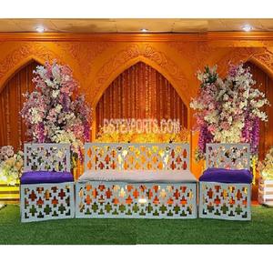 Banco de asiento de novia de estilo marroquí moderno para bodas Haldi Mehndi Sangeet, los últimos bancos de decoración con estilo árabe - Product Image 1