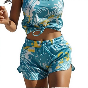 Women's Breathable Mid Gym Shorts for Fitness Yoga Eco-Friendly Quick Dry Sport Shorts Pattern Belt Decoration Shorts <b>Skirts</b> - Product Image 4