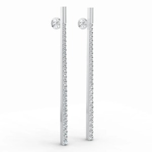 ต่างหูเพชรทรงแท่งเพาะเลี้ยงในห้องปฏิบัติการ ได้รับการรับรองจาก IGI เงินแท้ 925 ดีไซน์เรียบง่ายสำหรับผู้หญิง - Product Image 3