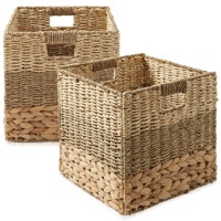 Panier de rangement en jonc de mer tressé, cubes, panier de rangement fait à la main, vente en gros, écologique, fabriqué au Vietnam
