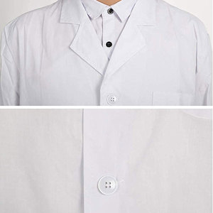Bata de Laboratorio Unisex de Algodón Blanco KATBROS INDUSTRY con Bolsillos Delanteros para Uso Hospitalario, Uniforme de Tela Tejida con Fusión sin Costuras - Product Image 6