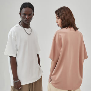 Logotipo personalizado 100% algodón 220gsm de punto Impresión digital Peso pesado Camisetas de manga regular de gran tamaño para hombres - Product Image 1