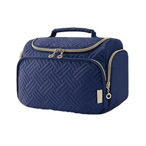 กระเป๋าเครื่องสำอางขนาดเดินทางของผู้หญิงแฟชั่นสูงกระเป๋าแต่งหน้าแบบซิปคู่สะดวกทำจากโพลีเอสเตอร์ - Product Image 6