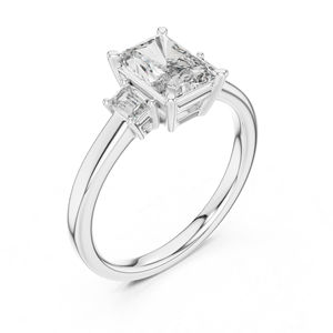 Anillo de Diamante Cultivado en Laboratorio Radiante y Esmeralda en Oro Rosa de 14K para Mujer |   Diamante Cultivado Nuevo - Product Image 6