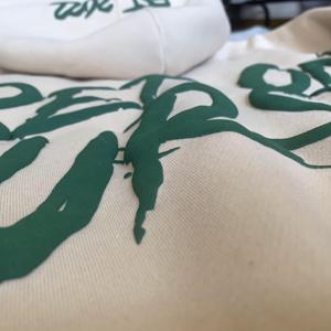 Jersey de algodón con estampado de logotipo personalizado de calidad superior, sudaderas con capucha de gimnasio con estampado de hojaldre de gran tamaño en blanco para hombres - Product Image 3