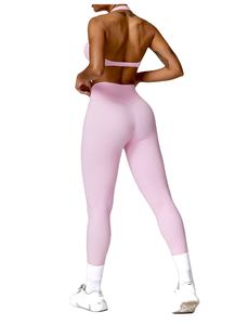 Mallas de realce de glúteos personalizadas para entrenamiento, ropa deportiva para correr, ropa de gimnasio, conjunto de chaqueta de Yoga, Yoga corto sin costuras para mujer 2206 - Product Image 5