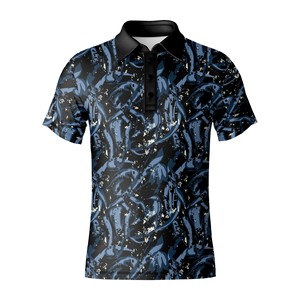 เสื้อกอล์ฟผู้ชาย ผ้าเจอร์ซีย์โพลีเอสเตอร์ผสมสแปนเด็กซ์ ระบายเหงื่อได้ดี ป้องกันรอยยับ ผลิตตามแบบ OEM - Product Image 3