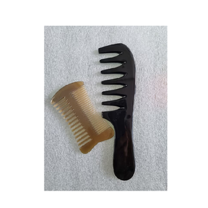 Styling Comb <b>Hand</b> <b>Made</b> Natural Cow Horn Combs White Ox Horn Comb Hair Styling Tool Custom Logo - Product Image 2