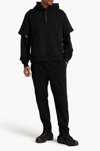 เสื้อฮู้ดชั้นสีดำมีสไตล์พร้อมโลโก้และกระเป๋าซิปคู่ใส่สบายเสื้อฮู้ดทันสมัยเสื้อผ้าแนวสตรีทแฟชั่น - Product Image 2