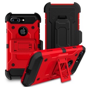 เคสโทรศัพท์แบบไฮบริดพรีเมียมสำหรับ Apple iPhone 7 Plus/ iPhone 8 Plus ขนาด 5.5 นิ้ว สีแดง - Product Image 1