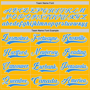 OEM Fabricación personalizada al por mayor Custom Gold Powder Blue-White High Quality Hockey Lace Neck Jersey - Product Image 4