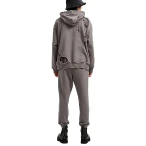 เสื้อฮู้ดดี้ผู้ชายดีไซน์ใหม่สุดฮิต คุณภาพพรีเมียม สไตล์ดิสเทรส ทรงหลวม ไหล่ตก ผ้าฟลีซระบายอากาศ แฟชั่น ราคาประหยัด - Product Image 2