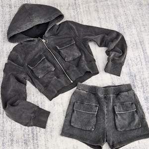 Ensemble sweat-shirt et short à fermeture éclair intégrale de qualité supérieure à forte demande, impression personnalisée, sweat-shirt et short pour femmes - Product Image 3