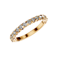 Bague demi-éternité tendance 2025 pour femme, en or 14 carats, sertie de diamants de laboratoire, fine, empilable, pour mariage, bijoux raffinés personnalisables IGI