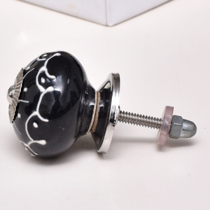 Lot de boutons d'armoire en céramique, Unique, noir, Vintage, armoires, poignées florales, tiroirs, commodes, 3.81 cm, nouveau Design CK-1659 - Product Image 5