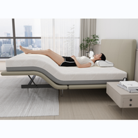 Lit électrique ergonomique King Size réglable avec lumière à capteur et tête de lit amovible