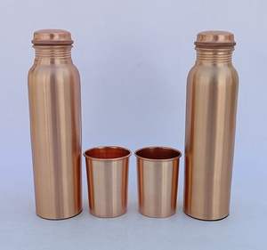 Botella de Agua Ecológica 100% de Cobre Puro, Antimicrobiana, Recipiente de Cobre Ayurvédico Tradicional Indio para una Vida Saludable - Product Image 2