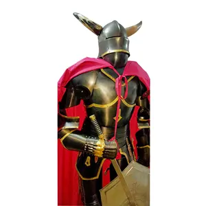 Medieval Knight Gothic Full Suit of Armour Horns ARMOUR Souvenir Nautical Steel Home Decoration Gift Home Decor Armor